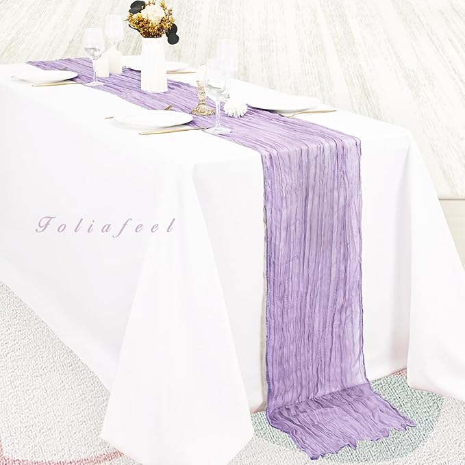 20 Pack Lilac Cheesecloth Table Runner 10FT Rustic Gauze Cheese Cloth Table - Image 4