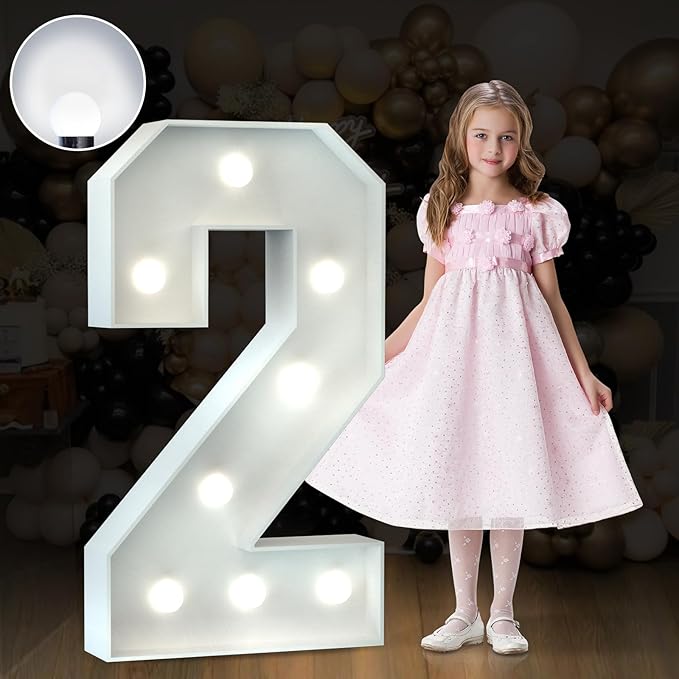 Marquee Numbers 3 Feet Tall Big Light Up Numbers 2nd 21st 25th Birthday by Letsmakeitimpressive