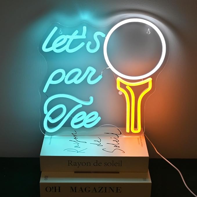 Let's Par Tee Neon Sign Golf Club Led Neon Lights by FAXFSIGN