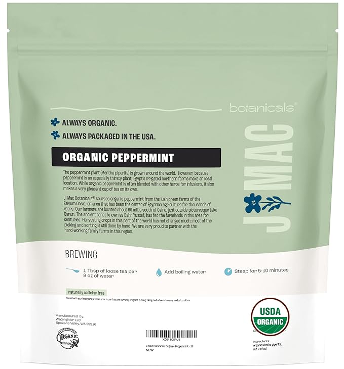 J Mac Botanicals Organic Peppermint Leaf Tea - Image 9