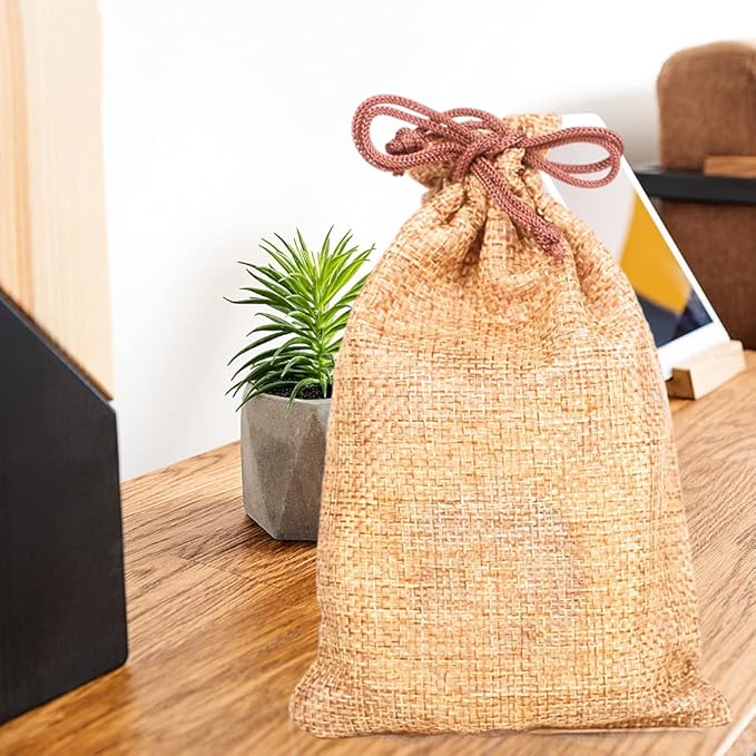 LYSXP 50PCS Burlap Bags with Drawstring，7x9 Inch Drawstring Gift Bag Jewelry - Image 4