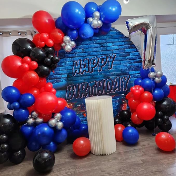 FunHot Red and Blue Balloons, 12 Inch Metallic Silver Latex Balloon Helium Blue - Image 4