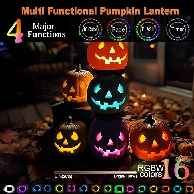 LED Color Changing Pumpkin Lights - Image 2
