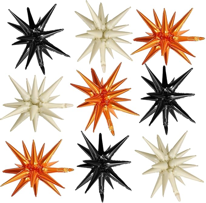 Black White Orange Star Balloons by Adorely