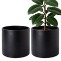 D'vine Dev 2 Pack 12 Inch Modern Plastic Plant Pots, Cylindrical Garden Planters by DvineDevPlanterPotsandStand
