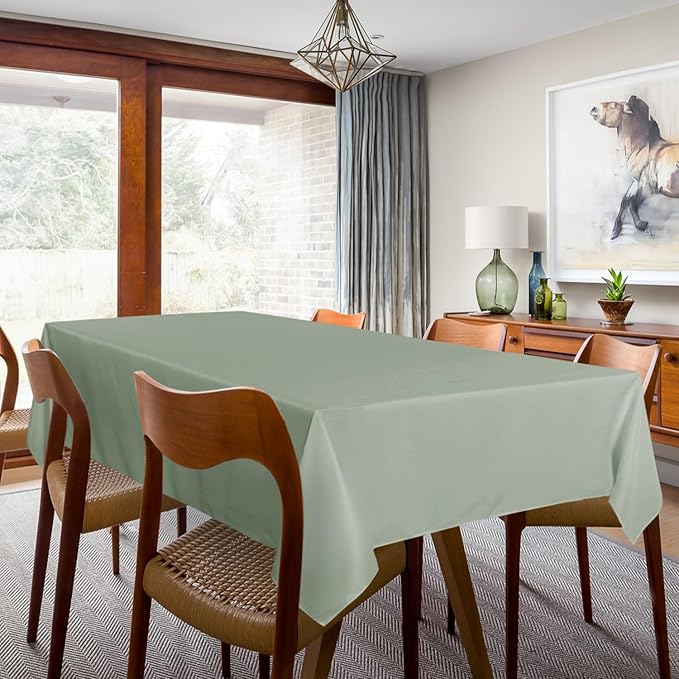 sancua 2 Pack Sage Green Tablecloth 60 x 102 Inch, Rectangle Table Cloth - Image 3