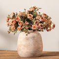 Ceramic Flowers Rustic Vase, Neutral Pottery Farmhouse Vases Home Decor by ooit