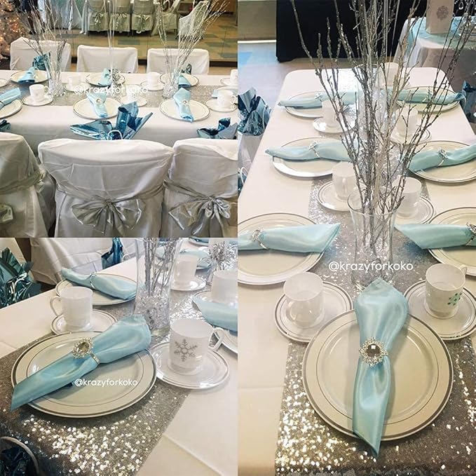 Eternal Beauty Silver Table Runner - Image 4