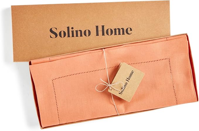 Solino Home Linen Coral Hemstitch Table Runner 60 Inches - Image 6