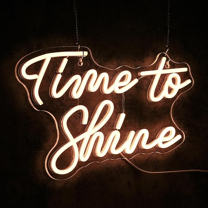 Time To Shine Neon Sign Warm White Led Sign Neon Lights - Image 2