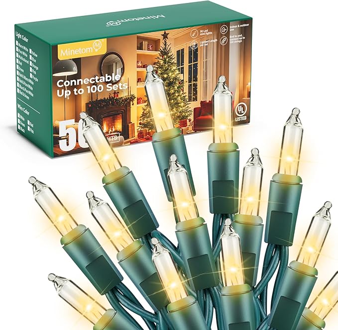 Minetom LED Clear Christmas String Lights, Christmas Decorations Indoor by Minetom