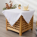 Small Square White Tablecloth 24 x 24 Inch Polyester Fabric Washable Table by YZKITM
