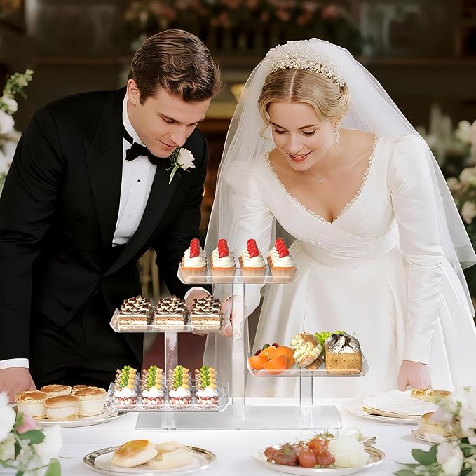 4 Tier Cupcake Stand, Acrylic Dessert Tree Tower Display Holder - Image 5
