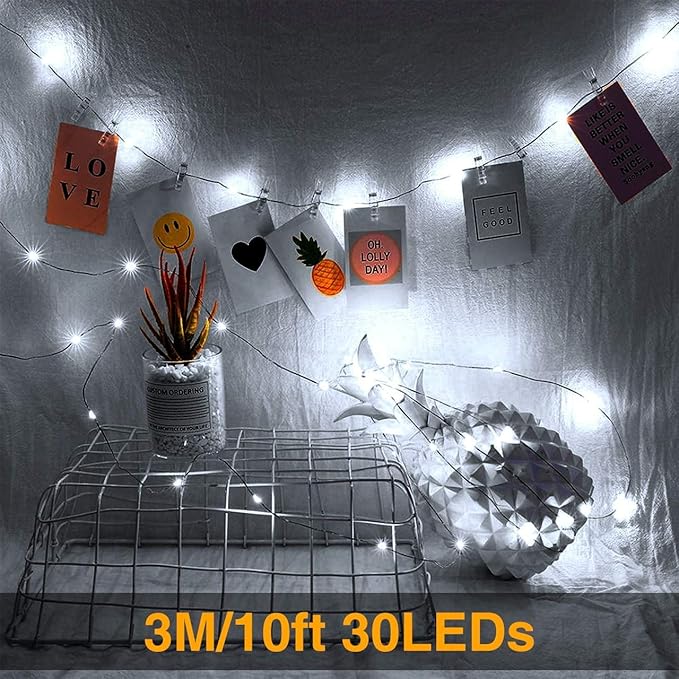 3 Pack Rechargeable String Fairy Lights 10ft 30 LED, Christmas Starry Lighting - Image 4