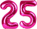 Hot Pink 40 Inch Large Number 25 Birthday Balloon, 25 25th Birthday Celebration by Upgesy