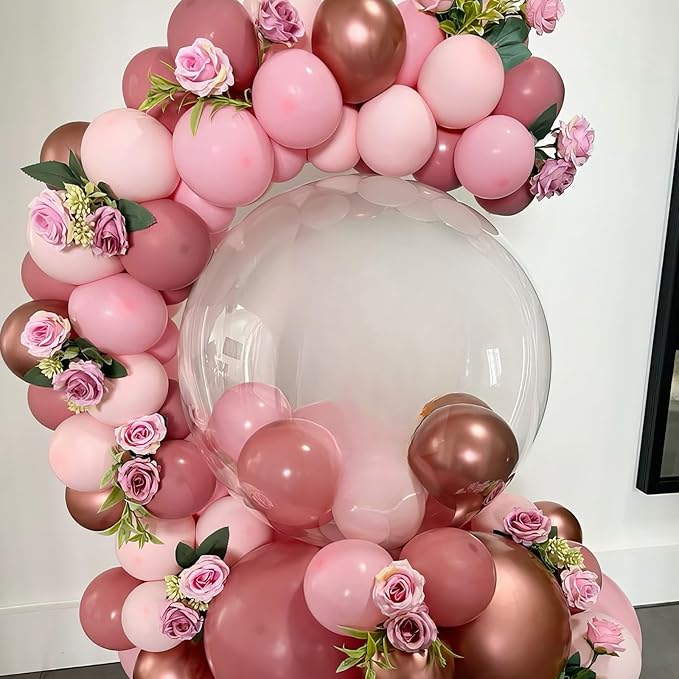 Hot Pink White Balloons - Image 4