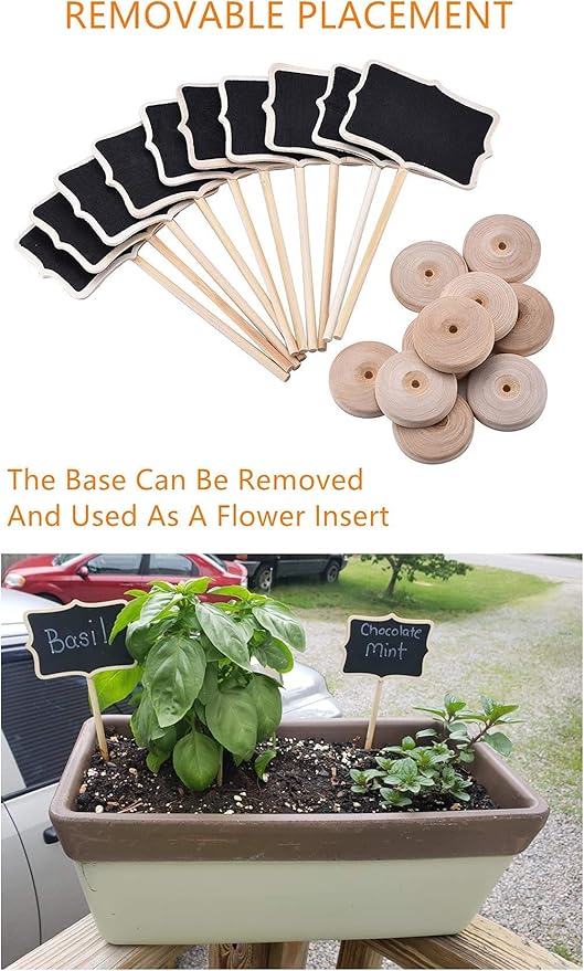 20PCS Wood Mini Chalkboard Sign and Replacement Stickers, Food Labels - Image 4