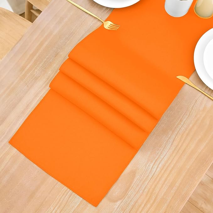 2 Pack Orange Small Short Table Runner 12 x 48 Inch Solid Color Runners Coffee - Image 8