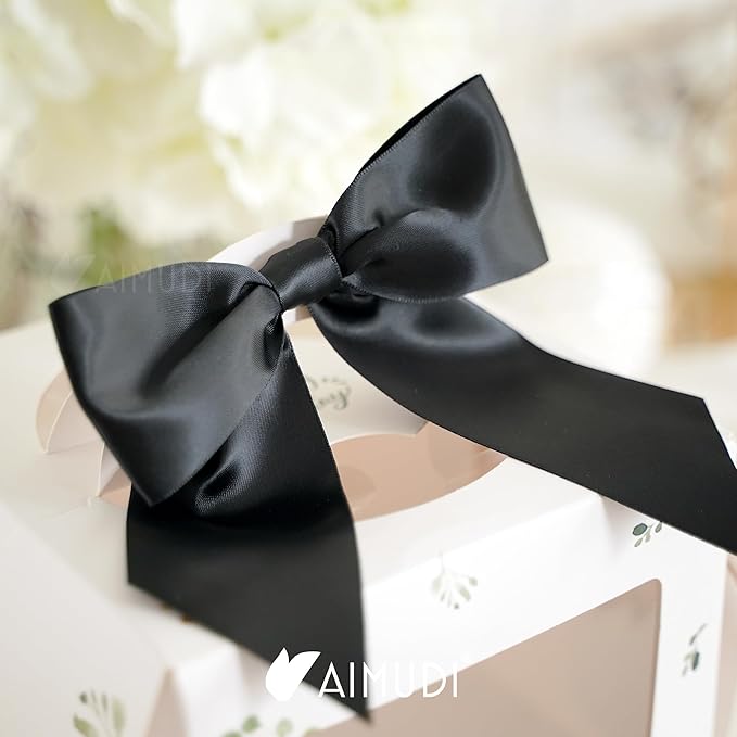 AIMUDI Black Satin Bows 5.5" Bows - Image 7