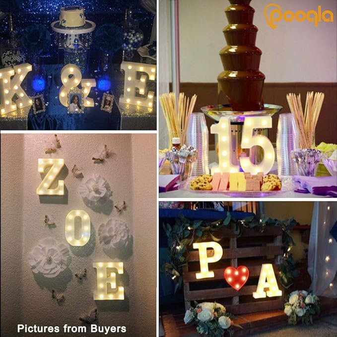 Pooqla LED Marquee Letter Lights Sign, Light Up Alphabet Letter - Image 6