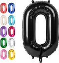Black 40 Inch 0 Number Balloons, Balloon Decorations by Upgesy