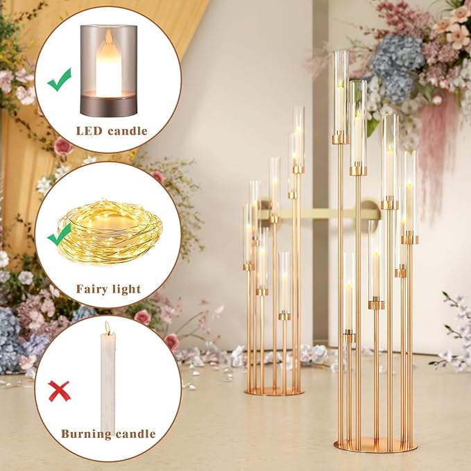 46.5'' Floor Candelabra 7 Arms Floor Candle Holders - Image 4