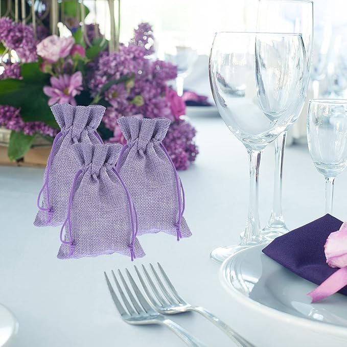 20Pcs Burlap Bags with Drawstring 2.7 x 3.5 Inch, Linen Small Party Favor Gift - Image 7