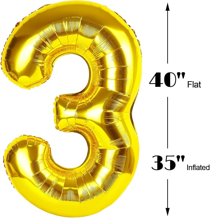 40 Inch Gold 23 Large Number Balloon, 23 Golden Birthday Party Decorations - Image 3