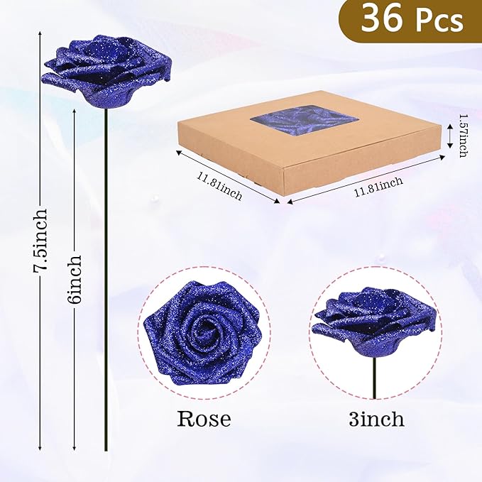 BLEUM CADE 36Pcs Artificial Flowers Fake Roses - Image 3