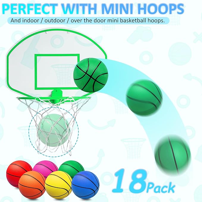 18Pcs 5" Mini Basketball Balls Bulk Small Basketball Set, PVC Small Basketball - Image 4