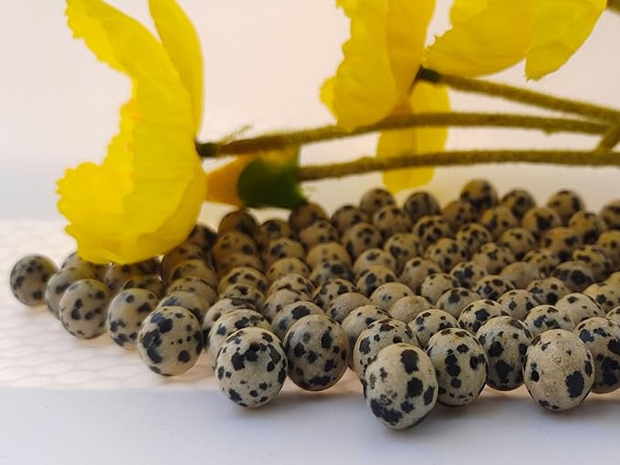 Stone Beads 8mm 100pcs Dalmation Spot Jasper Beads Round Loose Gemstones Beads - Image 5