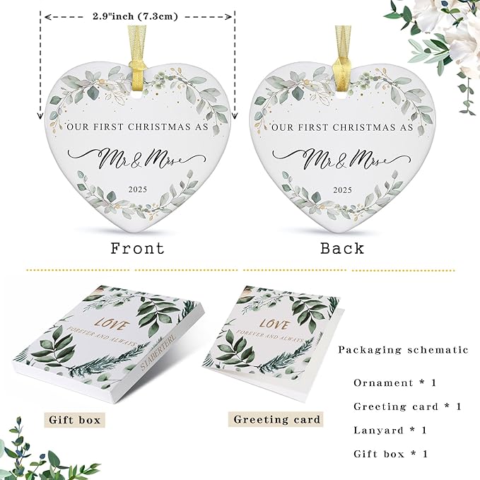 2025 First Christmas Married Ornament, First Year as Mr and Mrs Christmas - Image 2