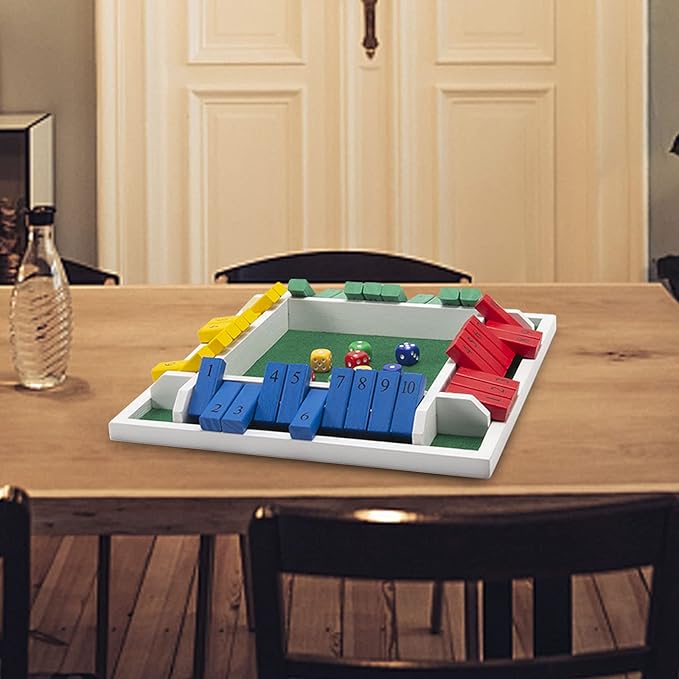 AMEROUS Shut The Box Dice Game-12 inches-Colorful Design-1-4 Players-12 - Image 8