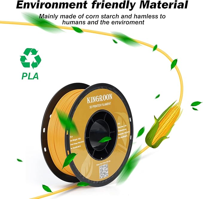 Kingroon Orange PLA Filament 1.75mm 3D Printer Filament Orange Pla Filament 1kg - Image 4