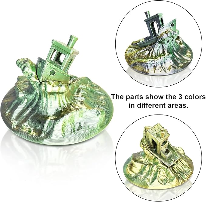 YOUSU Silk PLA 3D Printer Filament, Tri-Color Coextrusion PLA Filament 1.75mm - Image 3