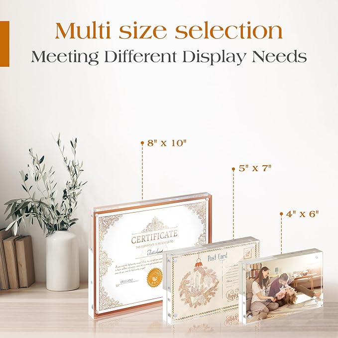 TWING 30 Pack 4 x 6 Acrylic Picture Frames, Magnet Double Sided Picture Frame - Image 7