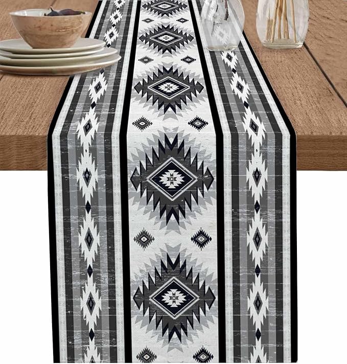 Aztec Southwest Cotton Linen Table Runner by Unknown