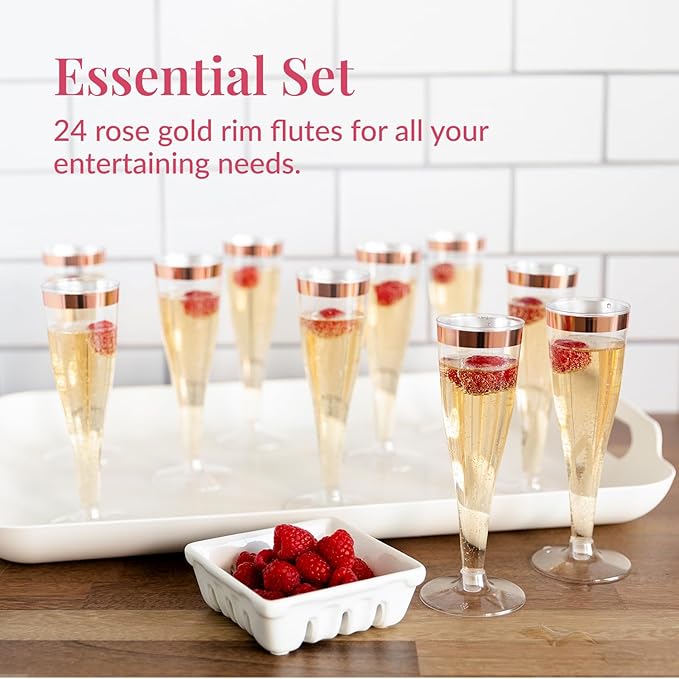 Prestee Set of 24 Plastic Champagne Flutes - Image 4