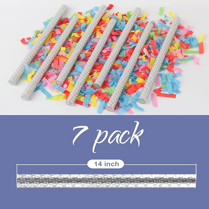 BATTIFE 7Pack Confetti Wands, Colorful Tissue Paper Flick Flutter Sticks - Image 5