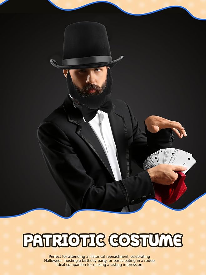 6 Pcs 1920s Gentleman Hat Costume Presidents Day 1920s Costume Accessories - Image 6
