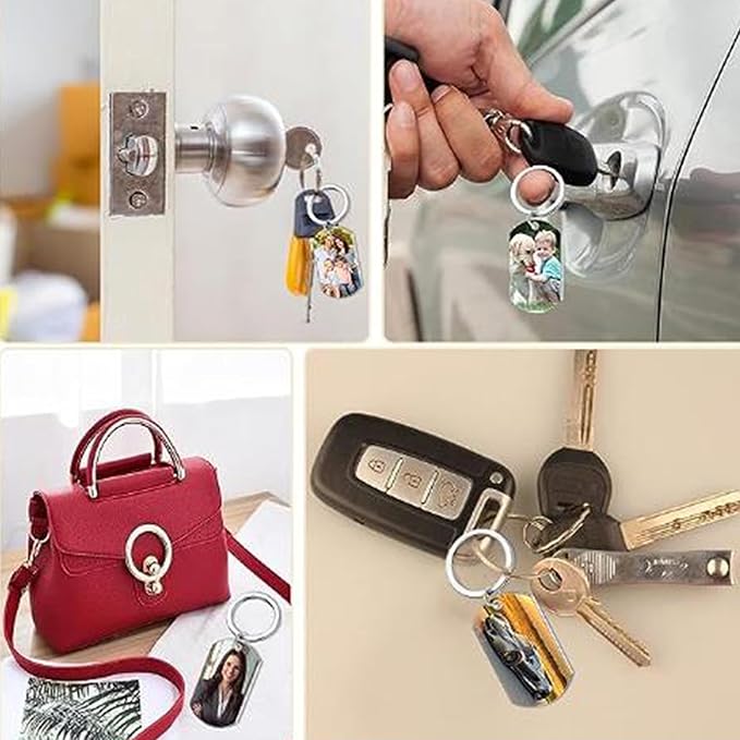 Personalized Double-sided Photo Text+Icons Keychain Drive Safe Boy Girlfriend - Image 4