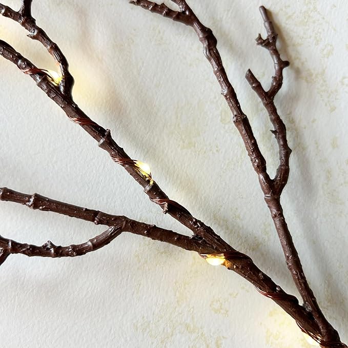 Hairui Lighted Brown Garland 6FT 120 LED Fairy Lights Plug in, Twig Vine - Image 2