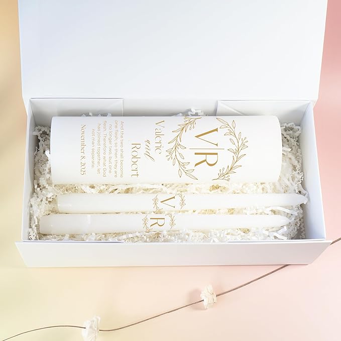 Unity Candles for Wedding, Modern Unity Set, Custom and Personalized Pillar and - Image 7