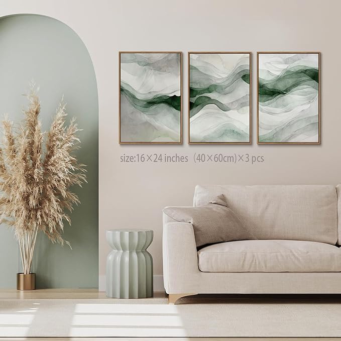 myusuar 3 Piece Large Abstract Framed Wall Art - Image 2