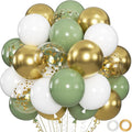 100pcs Sage Green & Gold Balloons Kit by OWPFJG