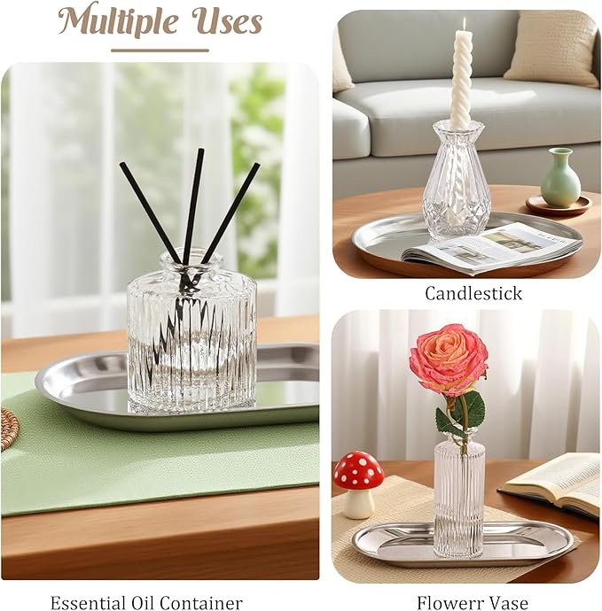 6Pcs Glass Bud Vase Set, Small Flower Vase - Image 5