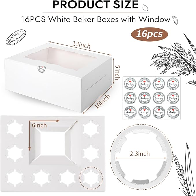 JCD 16 Pcs Cake and Cupcake Combo Bento Boxes - Image 2