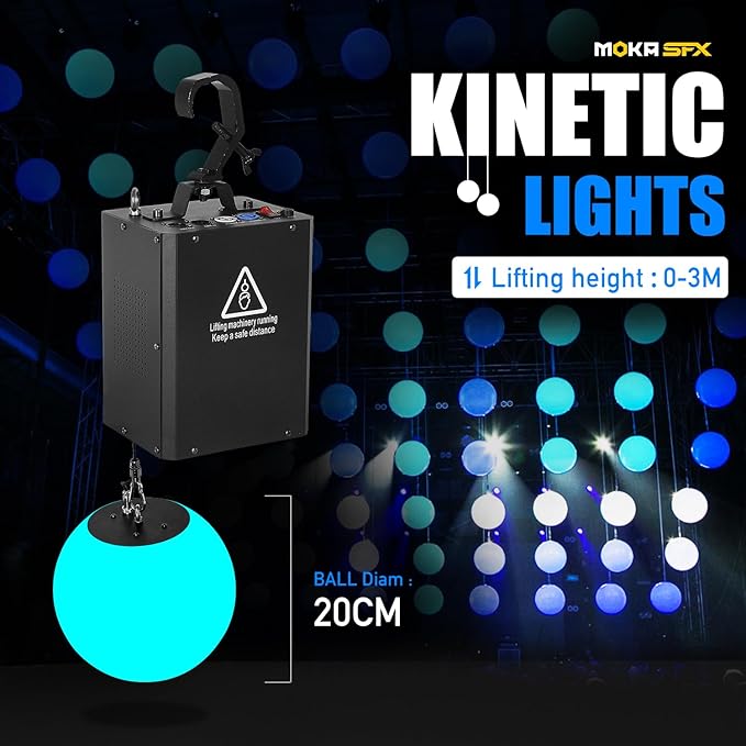 3D LED Light Lifting System DMX RGB LED Light Lift Ball Wave Effect Winch - Image 4