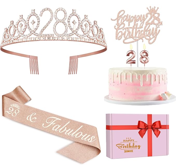 28th Birthday Decorations for Women by JueslyBirthdayParty