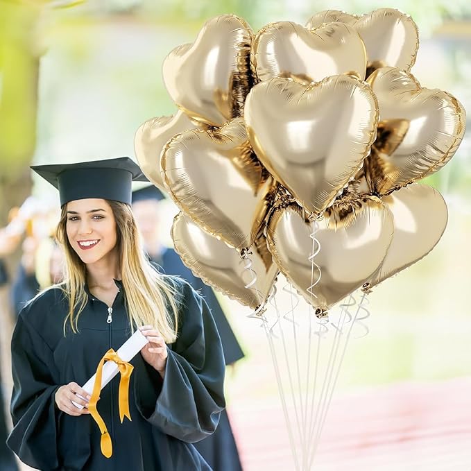 Pastel Gold Heart Balloons - Image 6